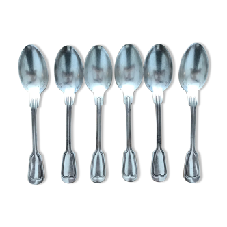 Set of 6 dessert spoons in silverware