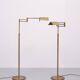 Paire de lampadaires de bibliothèque à bras pivotant en laiton, années 1980, Allemagne