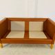 Vintage retro danish mogens hansen 2 person cognac leather sofa