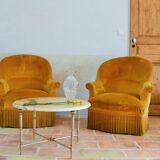 Velvet toad armchairs