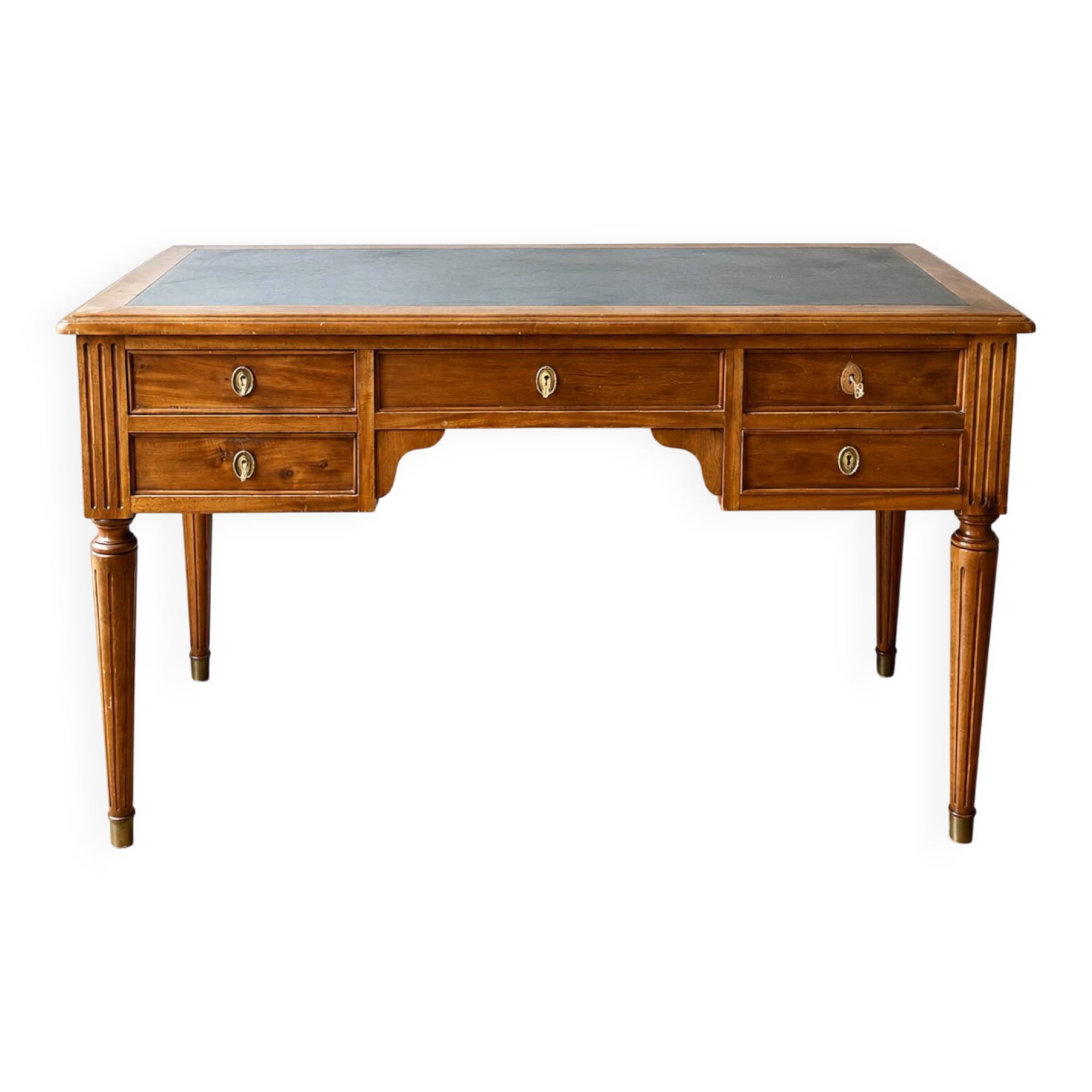 Louis XVI style wooden desk – 5 drawers