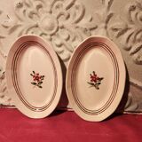 Pair of Armelle Sarreguemines hand-painted dishes