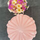 Art Deco lamp with pastel pink opaline globe.