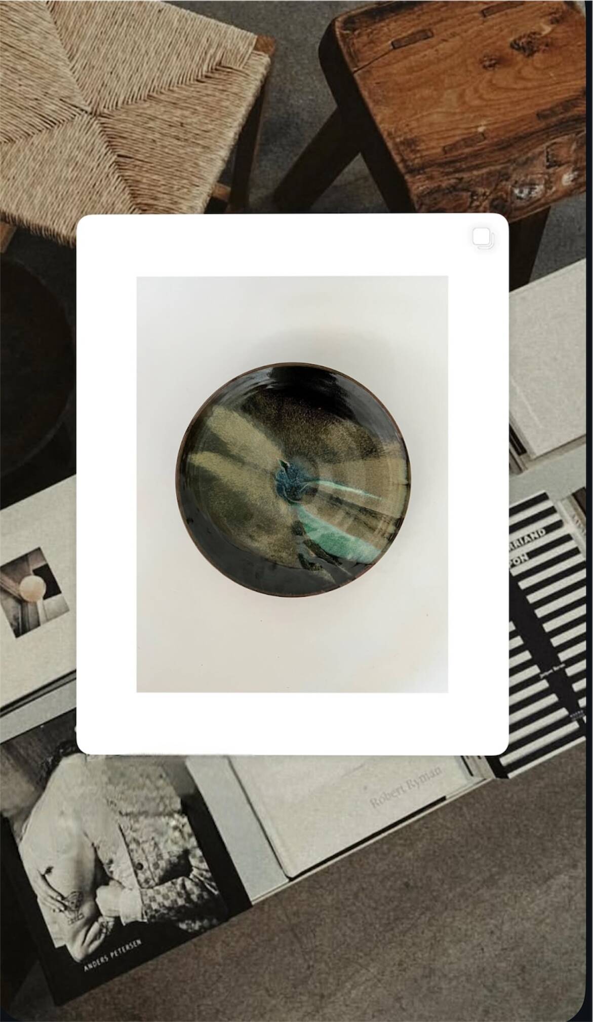 Large enamelled ceramic dish/tray signed P&M Walter 1970