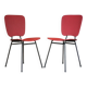 Pair of wooden and faux leather chairs from the 1950s, vintage chairs, retro.