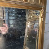 Art Deco gilded trumeau, bevelled mirror