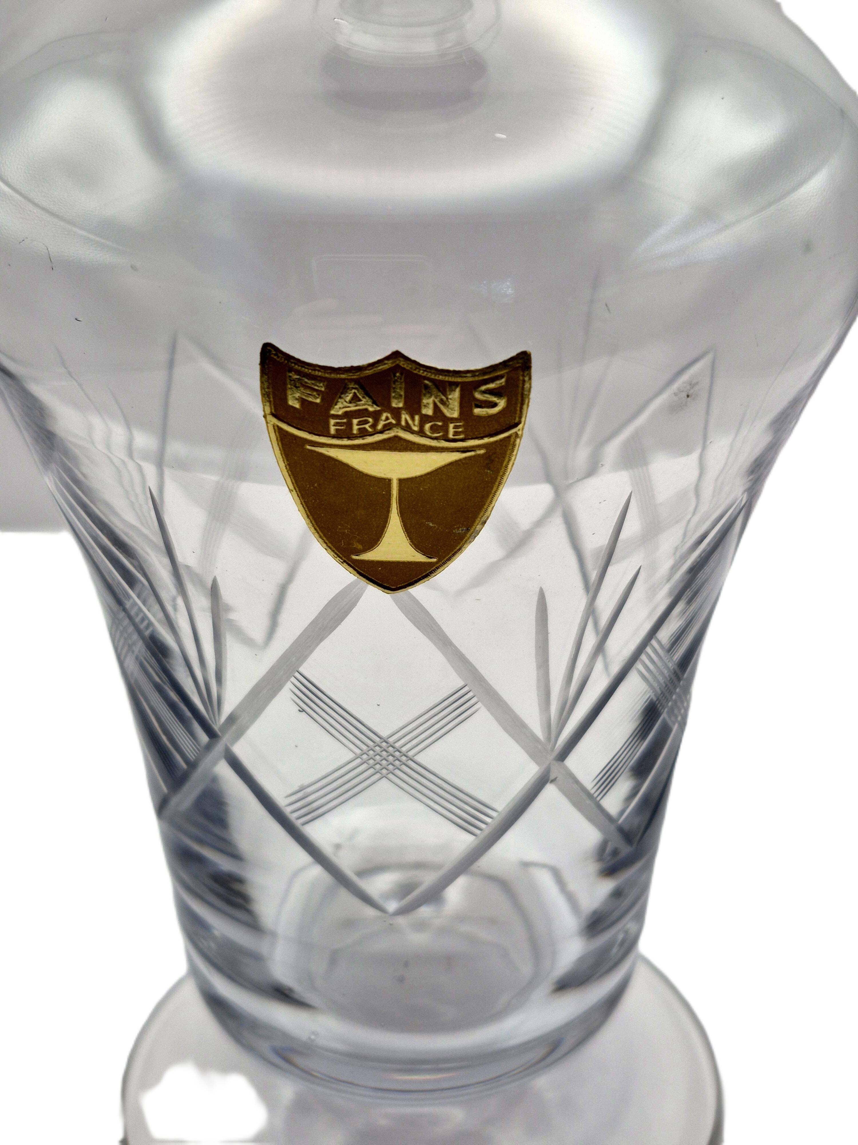 Crystal wine carafe from Fains – Original label, Original stopper