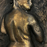 Bronze bas-relief wall panel, signed 20th century