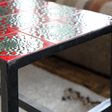 Coffee table ceramic red and green 1960