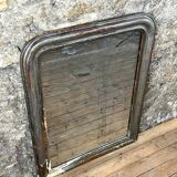 Antique Louis-Philippe Mirror, 19th Century, Shabby Silver Patina