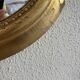 Vintage 1970s sun mirror witch's eye wood and gold - 42 cm