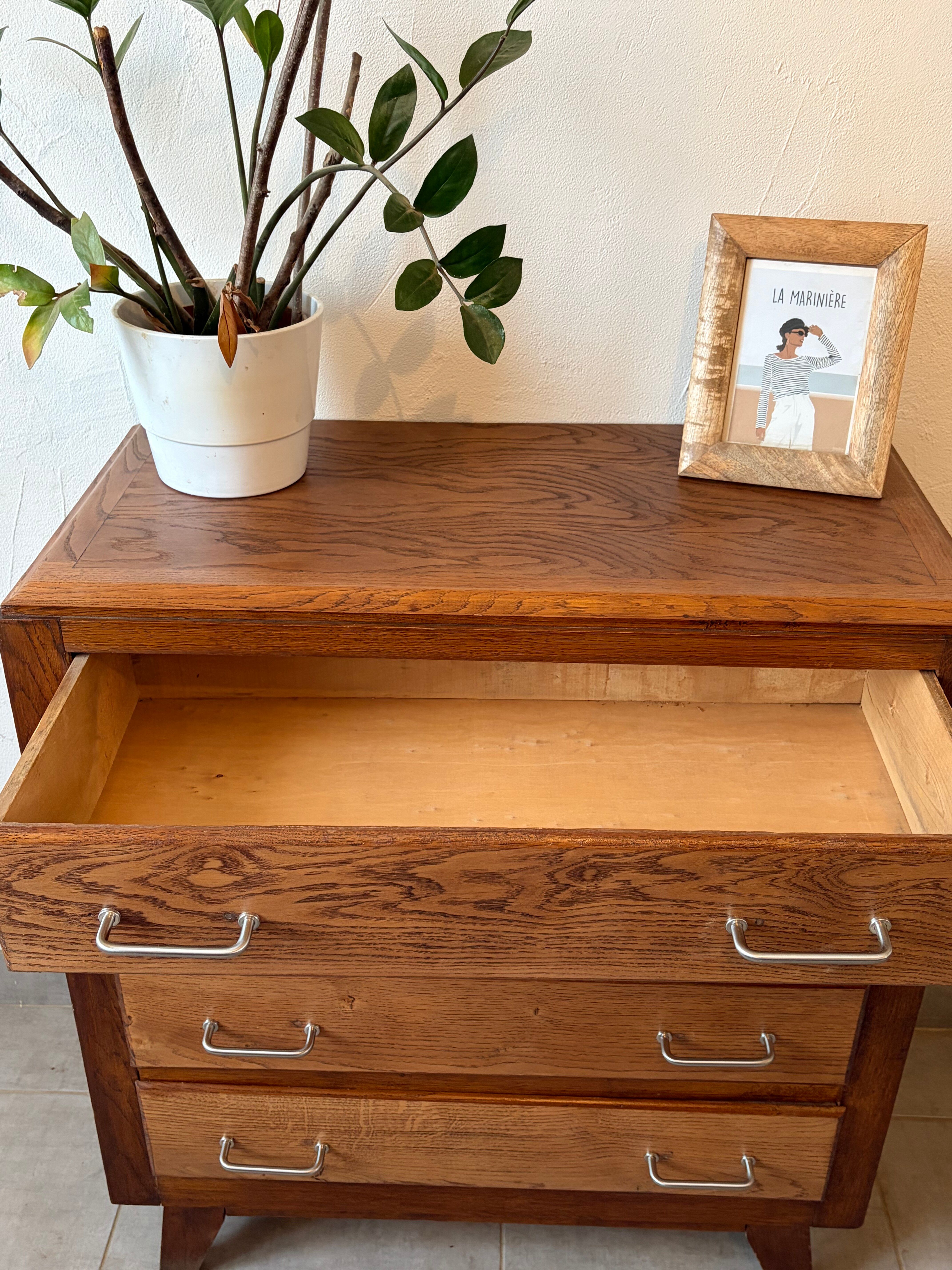 Commode vintage chene foncé