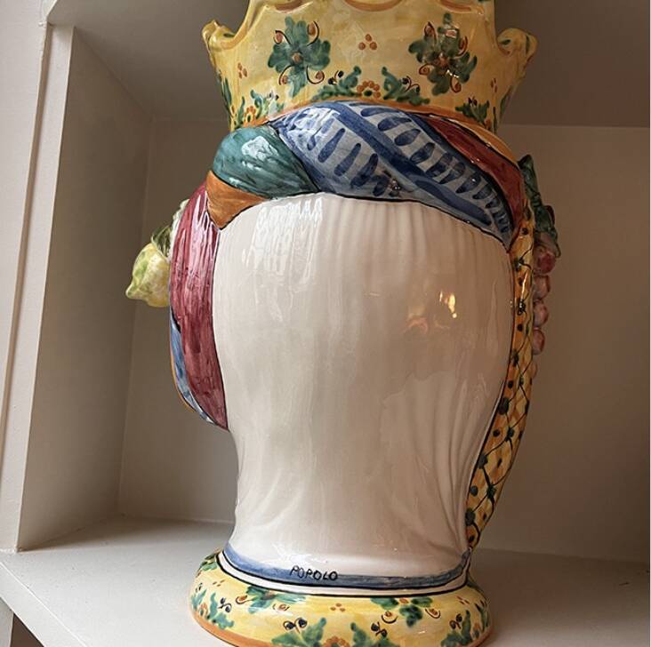 Sicilian vase woman frutta large