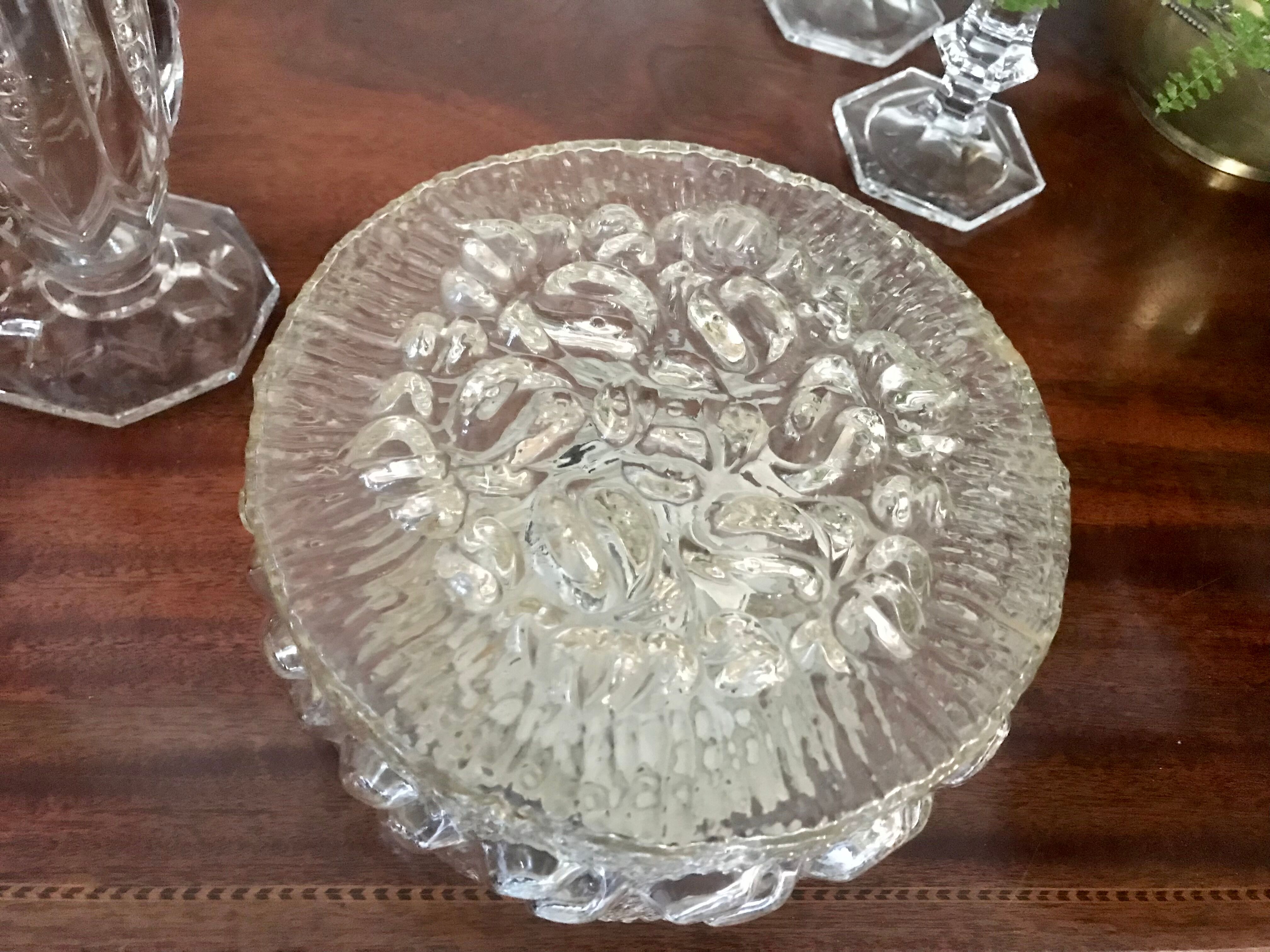 Vintage molded glass ceiling lamp