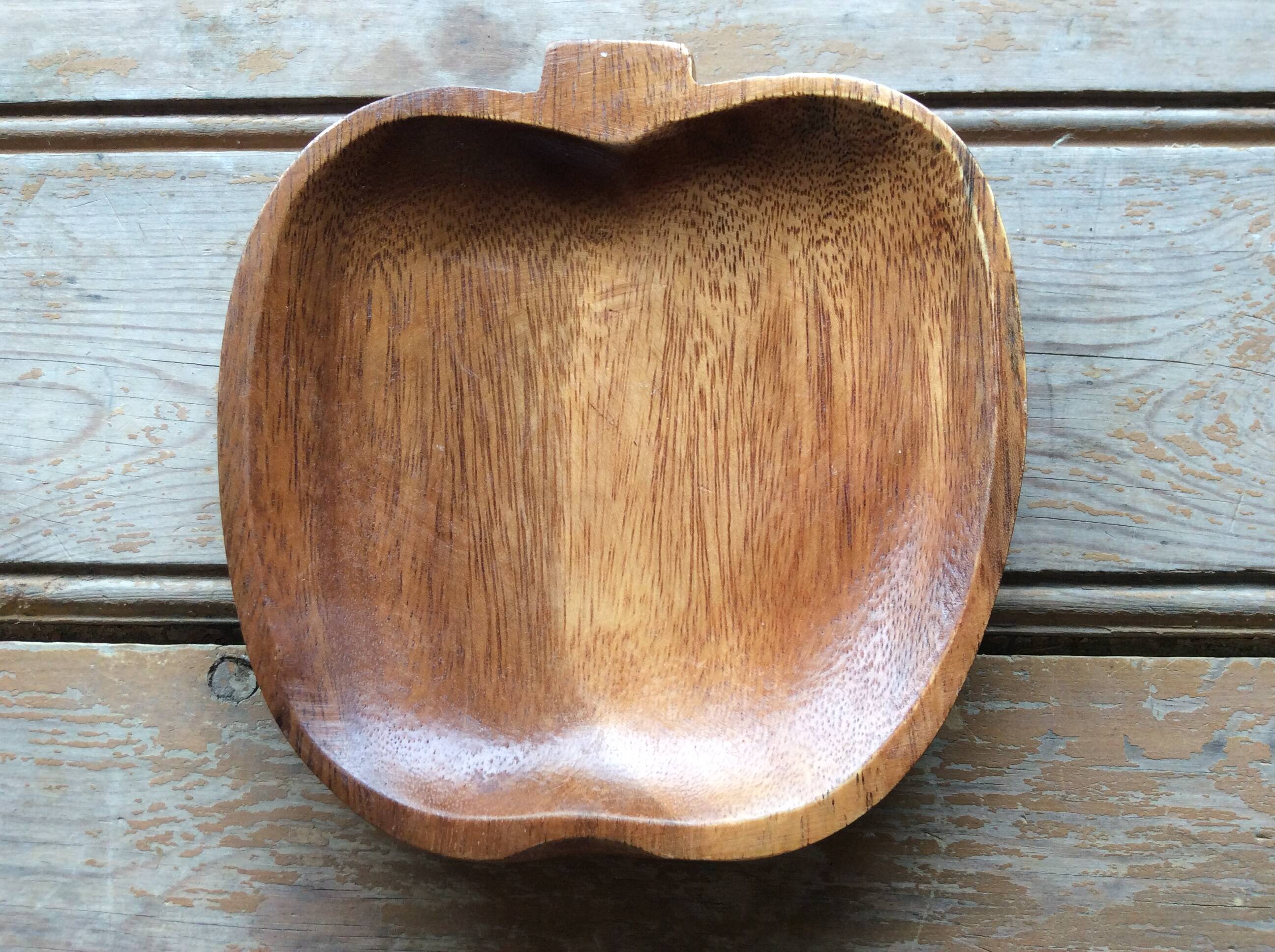 Empty wooden apple pocket