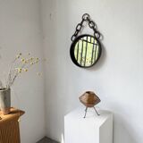 Brutalist mirror with metal chain from the 50s