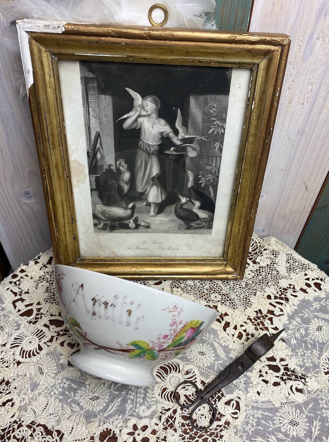 Large antique porcelain bowl