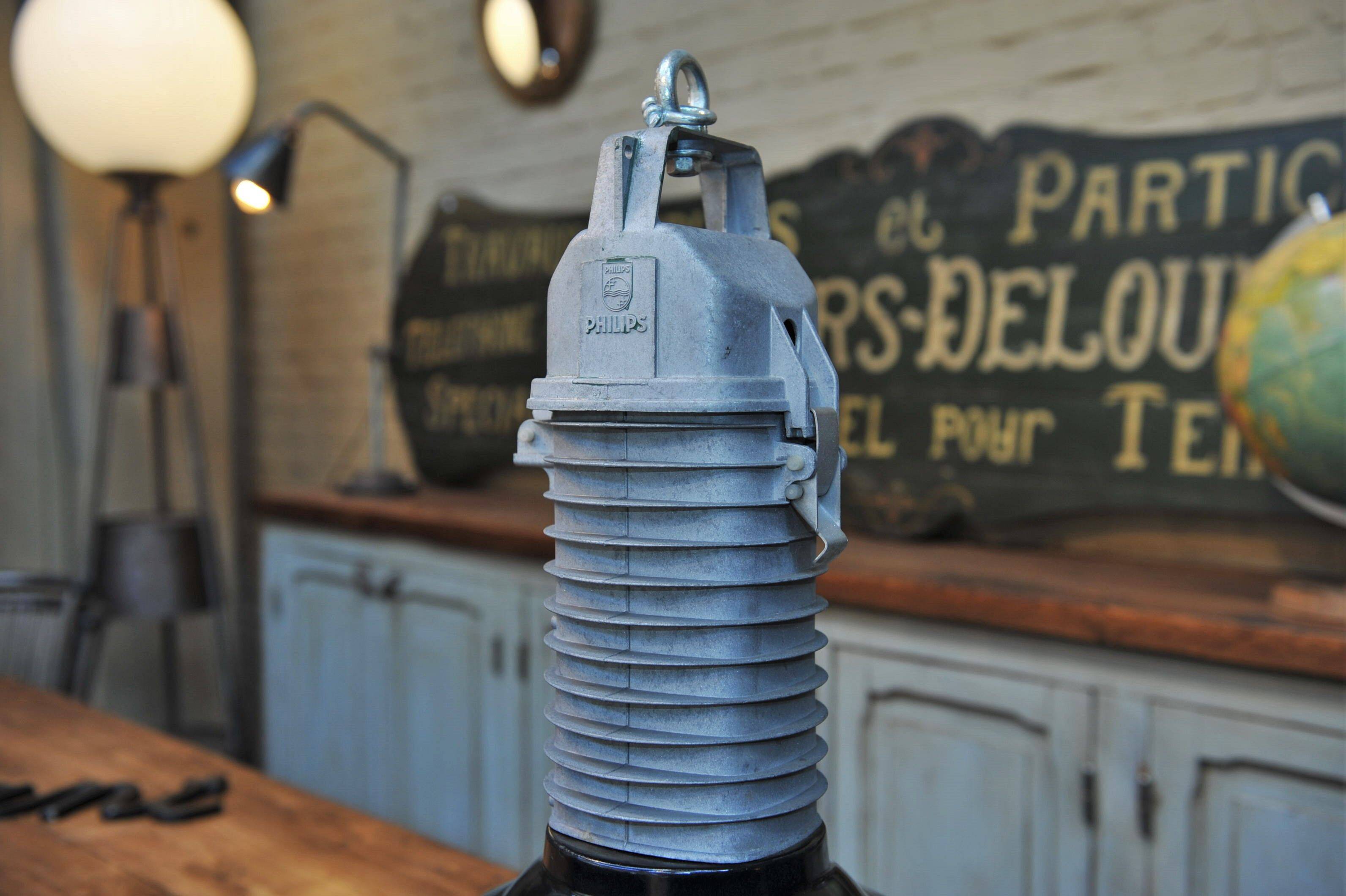Large PHILIPS Industrial black lamp