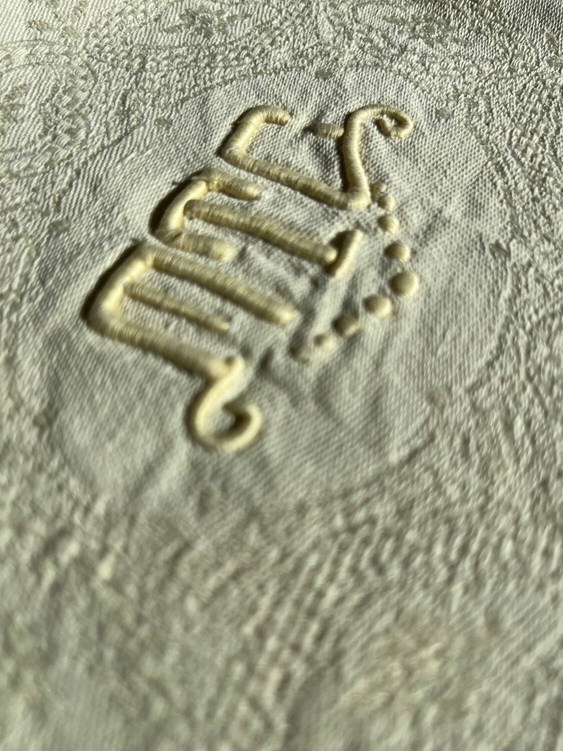 Lot of 6 old monogrammed table napkins