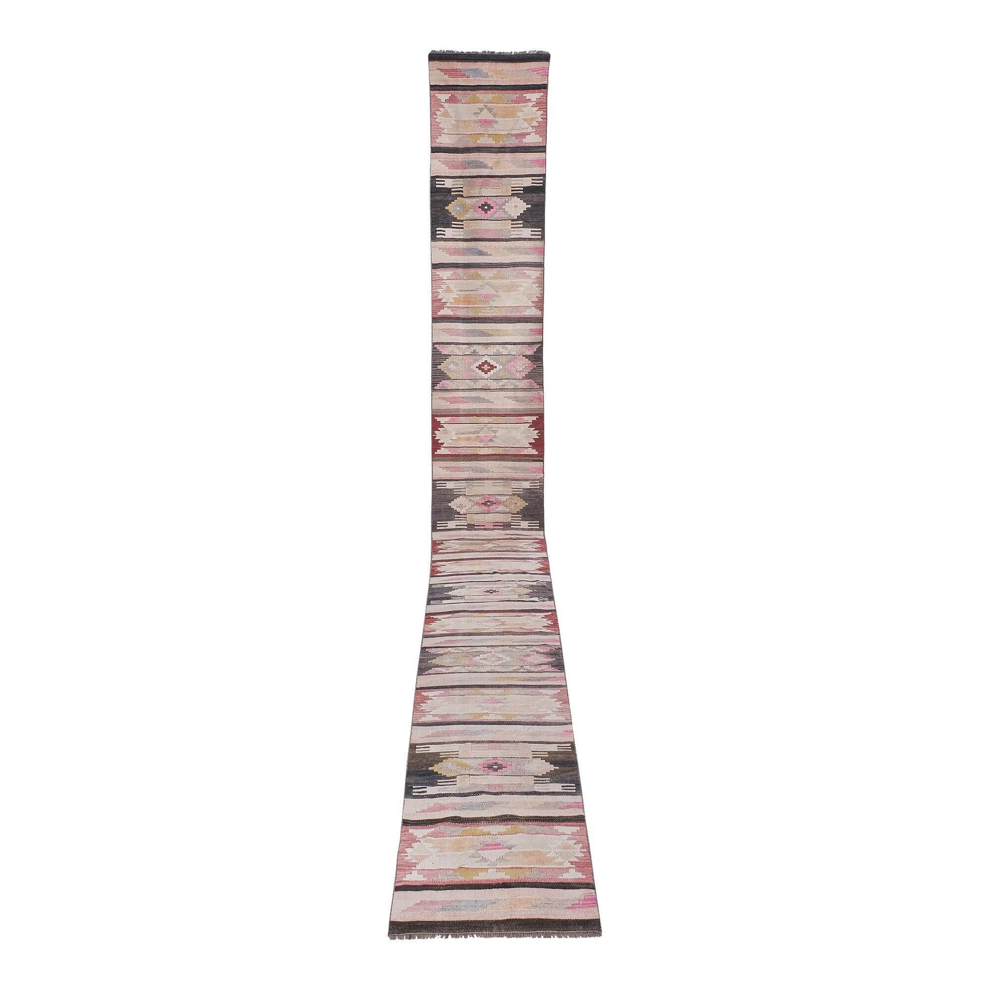 Vintage Turkish hallway rug 69x676 cm