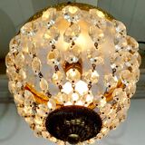 1-light bronze and crystal ceiling light
