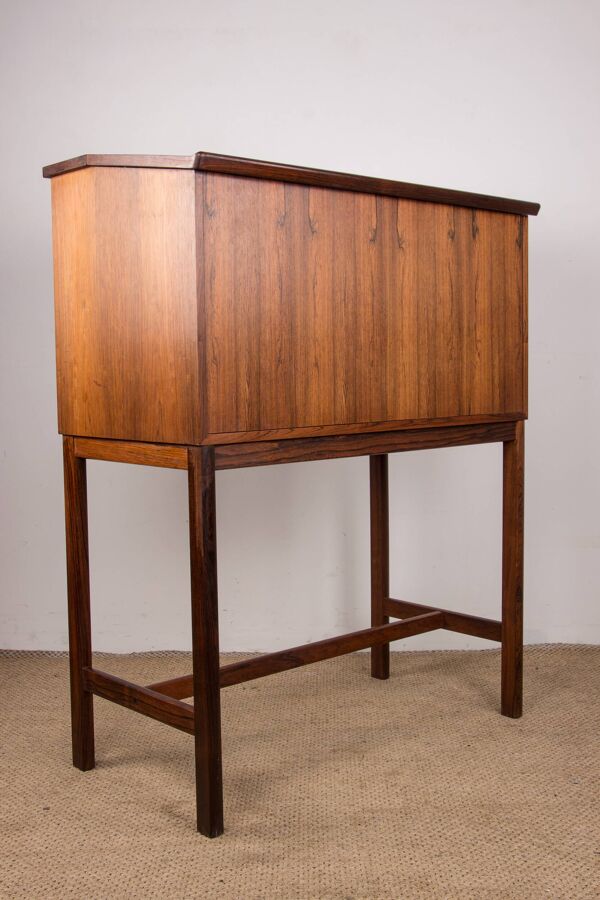 Scriban faisant bar et secrétaire en Palissandre et Formica par Hans Olsen pour C.S Mobler 1960.