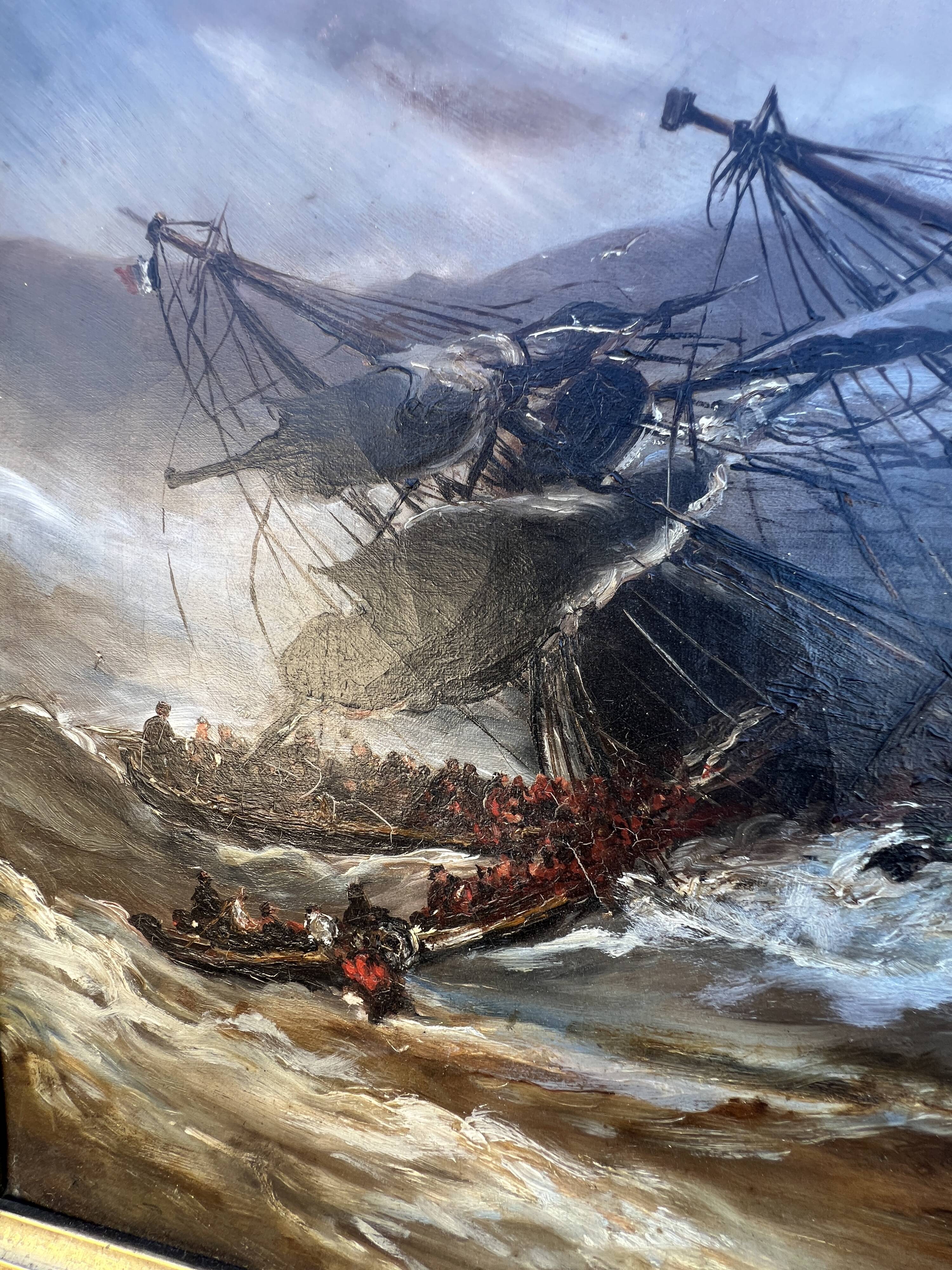 Oil on canvas The Shipwreck