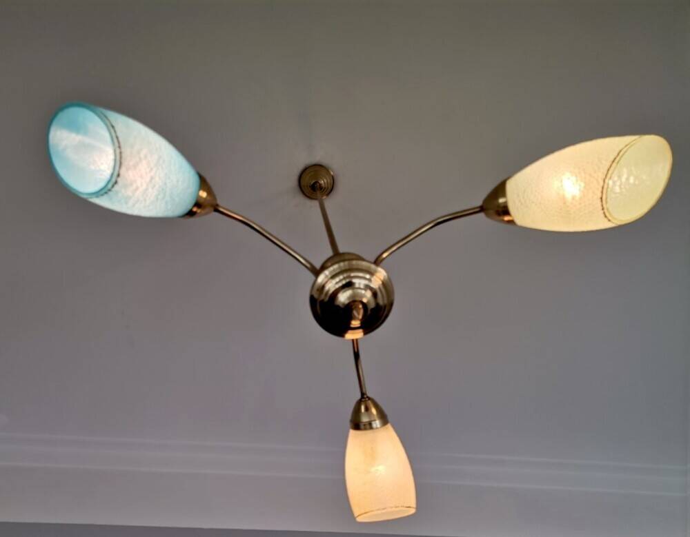 Mid-Century 1940s Sputnik Chandelier with 3 lights