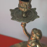Brass angel candle holder