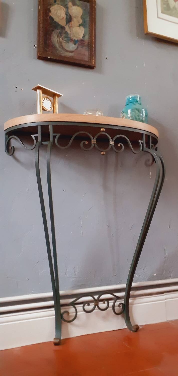 Vintage wrought iron console from the 50s
