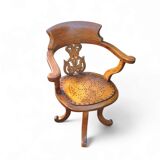 Victorian swivel walnut armchair, England, late 19th century