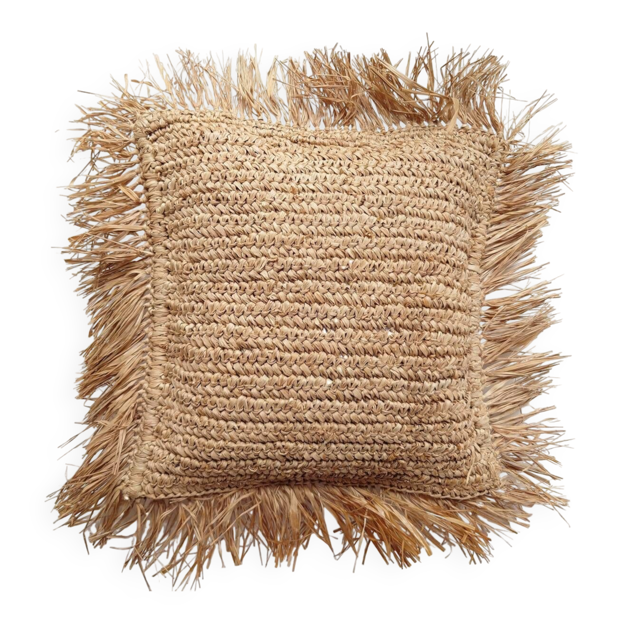 Housse de coussin Zara en raphia, 40x40