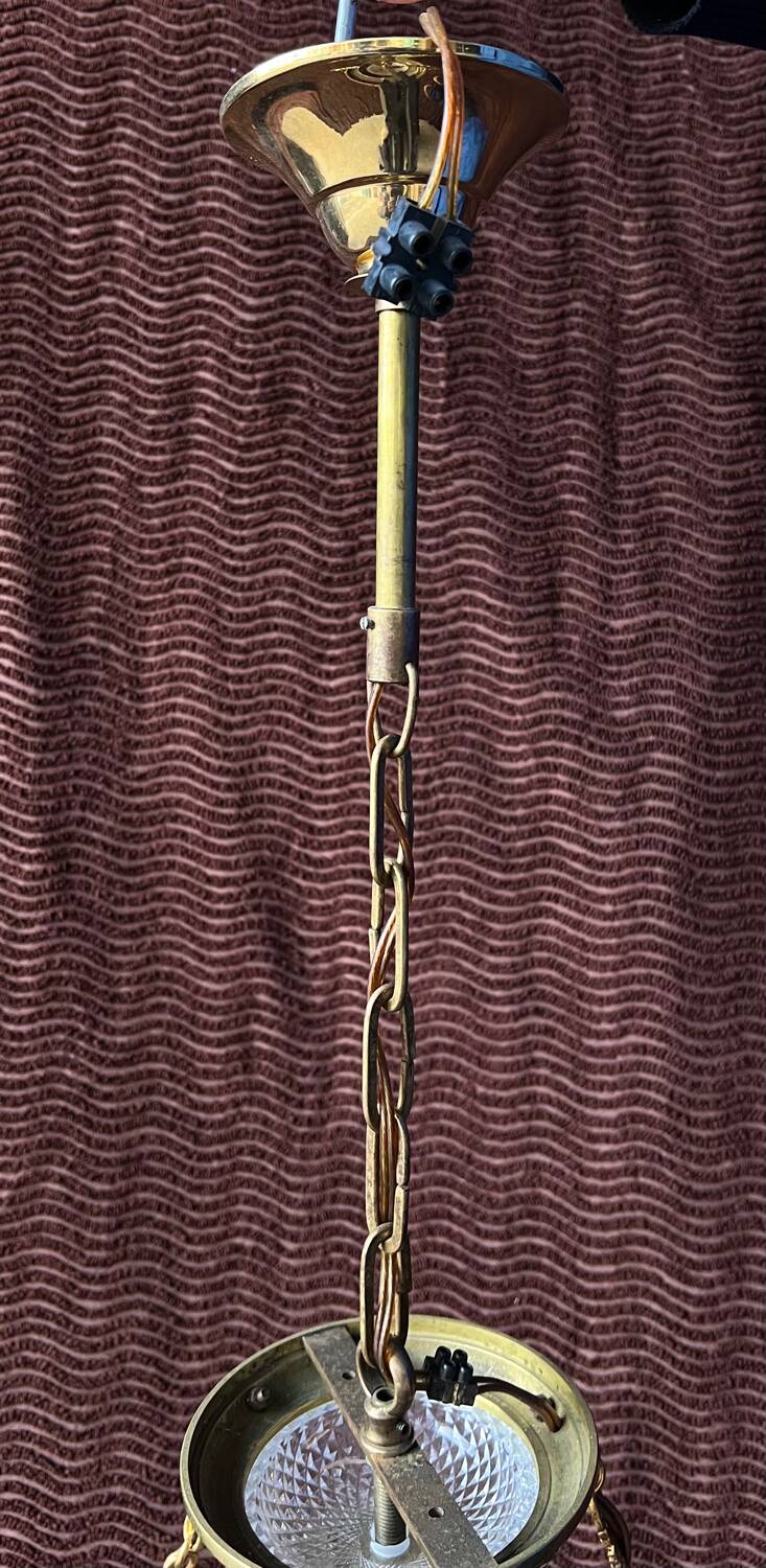 Antique Empire gilt bronze swan neck chandelier