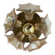 Plafonnier flush mid-century Sputnik en verre Murano ambre, Sische, années 1960