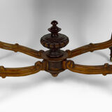 Table violon Napoléon III en noyer et marbre blanc, circa 1880
