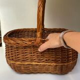 Woven wicker basket
