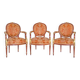 Set of three Louis XVI style cabriolet chairs.