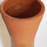 Vase "Diabolo" de potier en terre cuite vernissée vintage