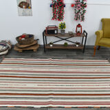 5x9 modern striped hemp rug, 148x269cm