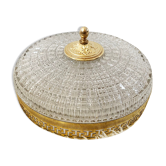 Ceiling lamp in glass and brass
