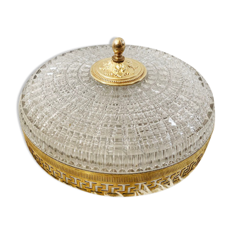 Ceiling lamp in glass and brass