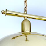 Large double vintage brass pendant light from the 60s