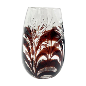 Vase en cristal, julia glassworks, pologne, années 1960