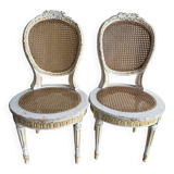 Chaises médaillon cannage