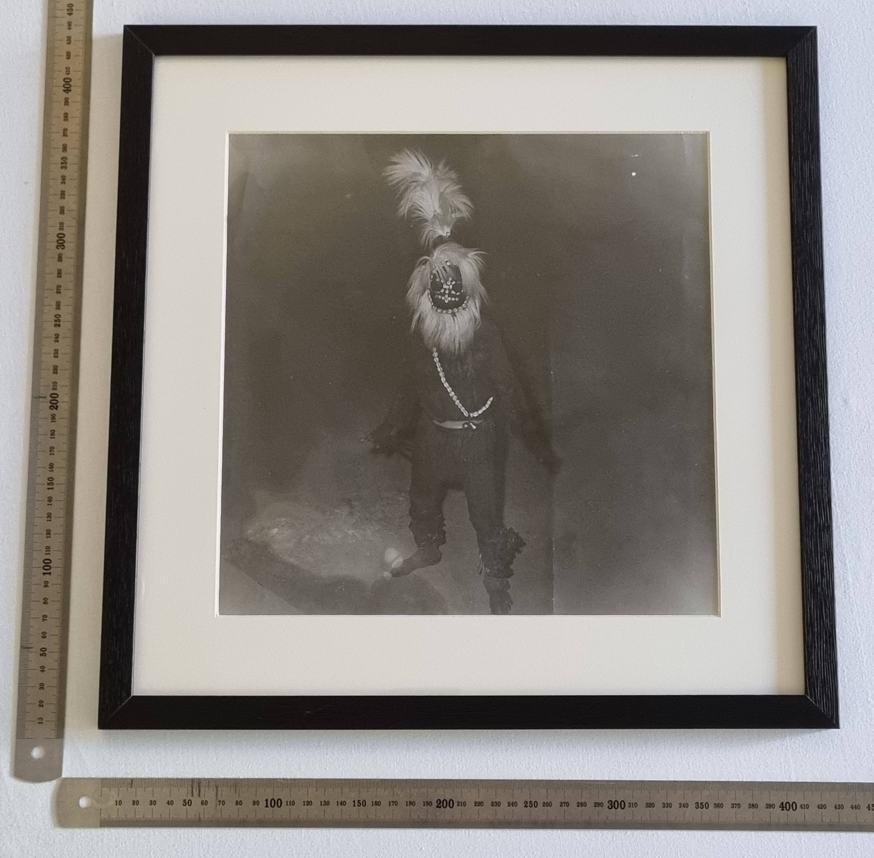 Vintage ethnographic photograph of a West African ritual 43 x 43 cm