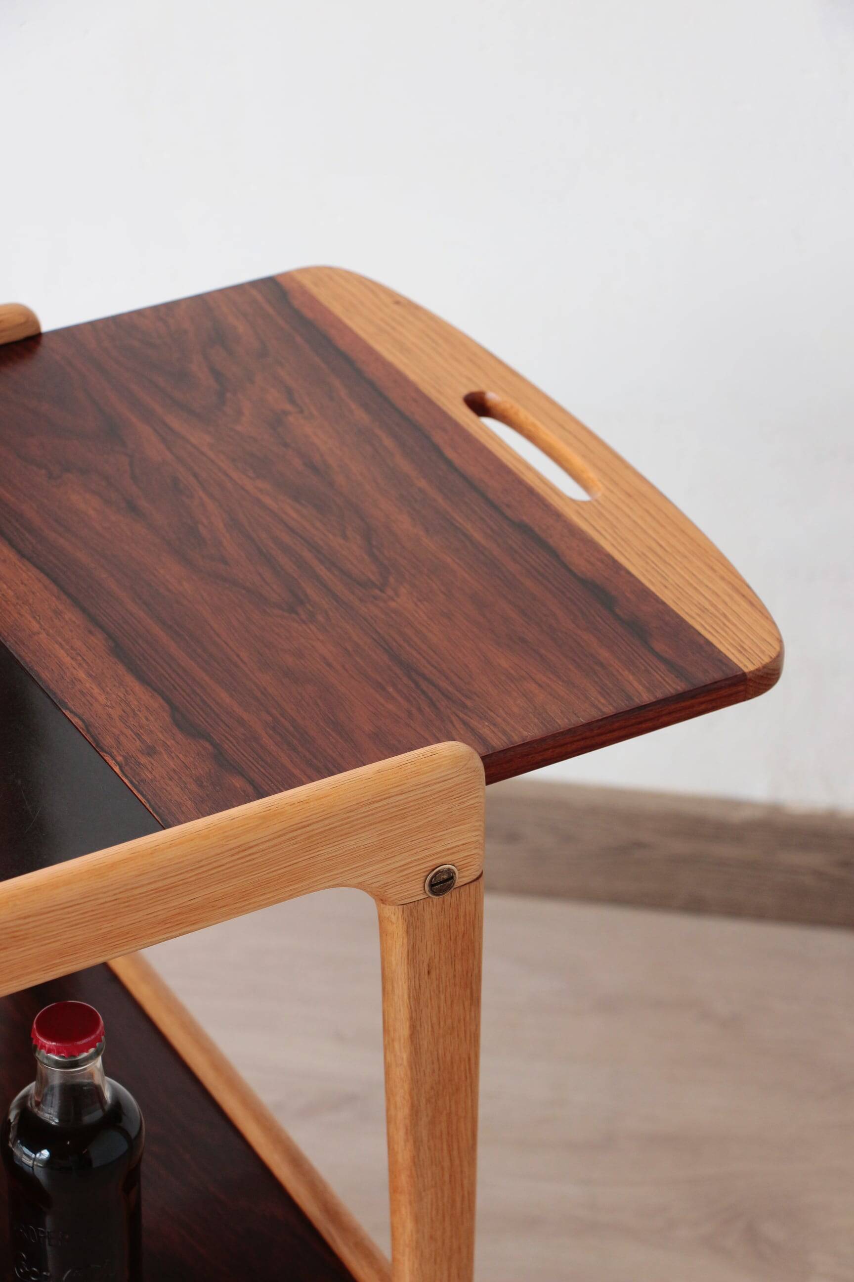 Scandinavian 'Thea' side table in rosewood and laminate, Yngve Ekström