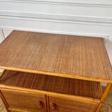 Bamboo and rattan sideboard, 1980s