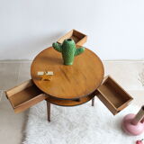 Table ronde d'appoint tripode pieds compas