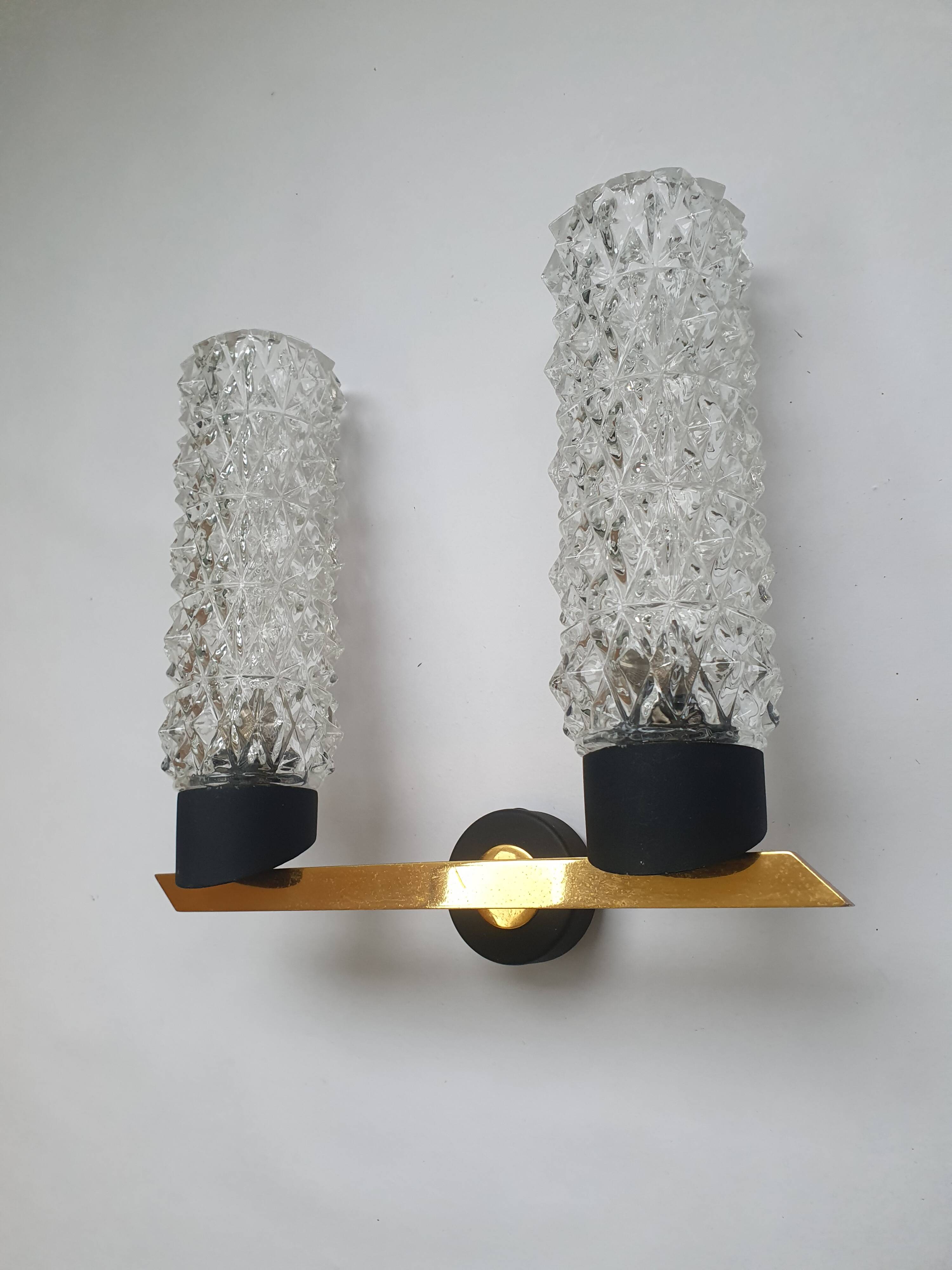 Pair of Arlus designer gold wall lights