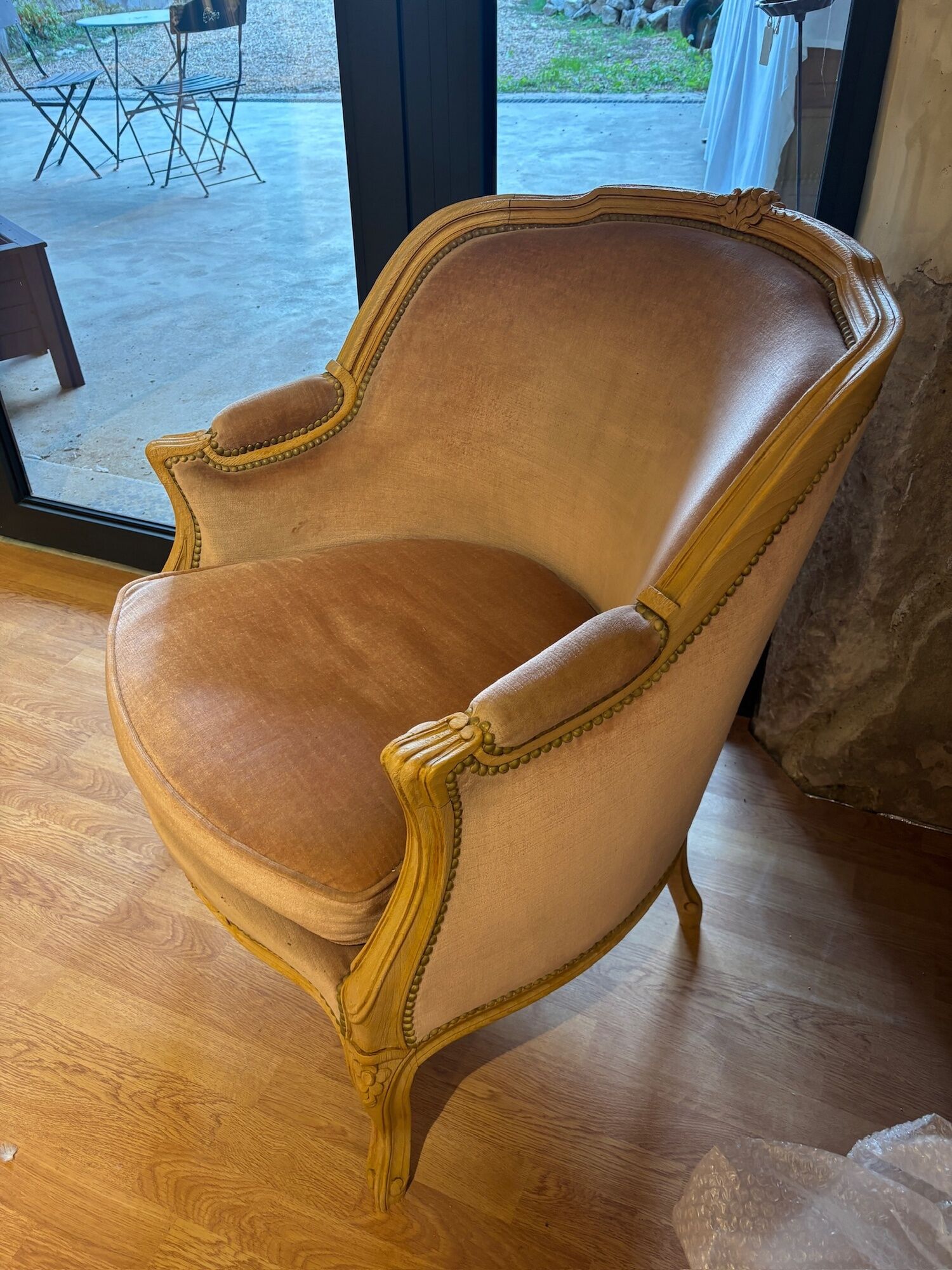 Louis XV style bergère armchair